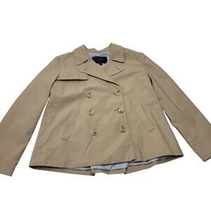 J. Crew poplin swing trench coat oversized crop tan khaki jacket preppy 4p